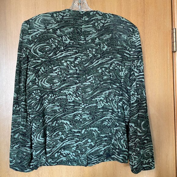 Devonshire Cream Green Swirl Golden Sparkle Pattern Blazer and Skirt AS-IS - Picture 8 of 14